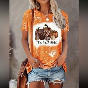 It’s Fall Yall Orange Graphic Tee Shirt New